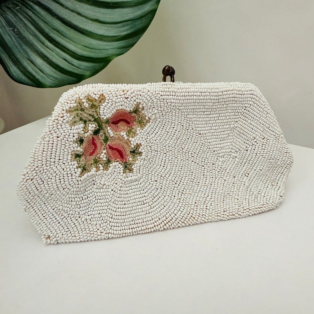 Vintage Saks Fifth Avenue Hand Beaded Clutch Made in Belgium!